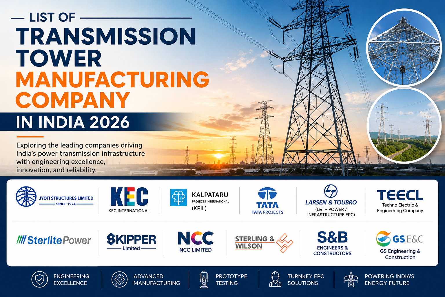 List of Top Transmission Tower Manufacturing Company India